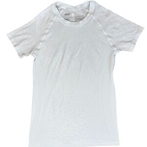 Avia Womens White Leopard Print Seamless Activewear T-Shirt AV35N2013905 Size S